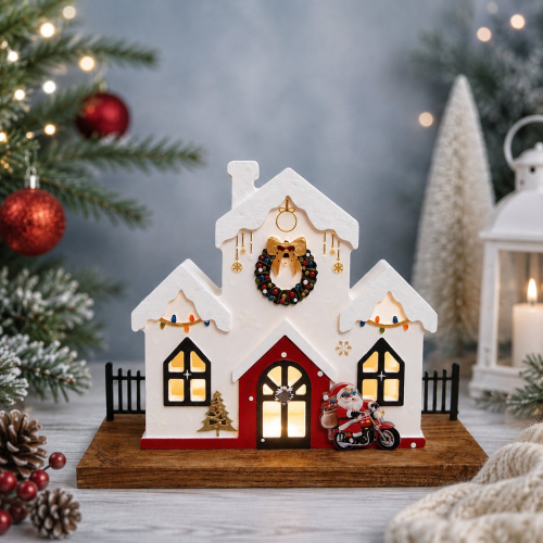 Weihnachtshäuschen mit Santa