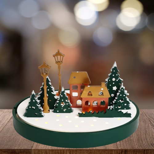 Weihnachtslandschaft in Goldtönen