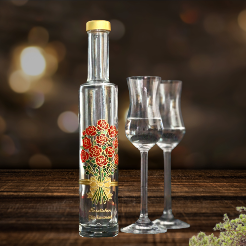 Schnapsflasche "Rosenstrauß"