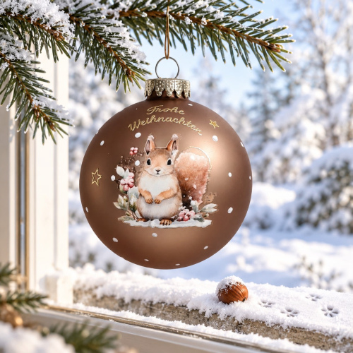 Christbaumkugel Winter "Eichkätzchen"