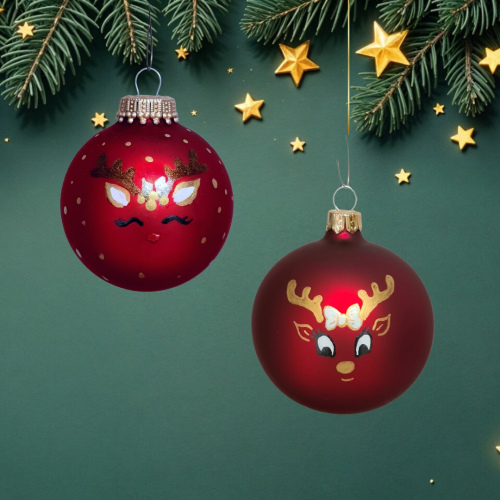 Christbaumkugel Rot "Elchmädchen" (1)