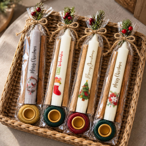 Stabkerzen mit Halter in Geschenksverpackung